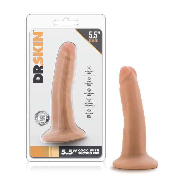Dr. Skin 5.5'' Cock with Suction Cup - Flesh 14 cm (5.5'') Dong Dr. Skin